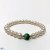 Bracelet perles d'Eau Douce blanches AAA et 2 billes en or et une pierre Peridot verte