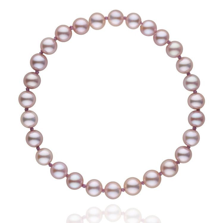 Bracelet de perles d'eau douce lavande 6 à 7 mm sur fil élastique