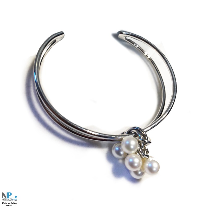 Bracelet en Argent 925 et 7 perles d'Eau Douce 6-7 mm blanches DOUCEHADAMA