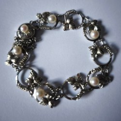 Bracelet 18 cm en argent 925 Sterling avec 6 petites perles d'eau douce