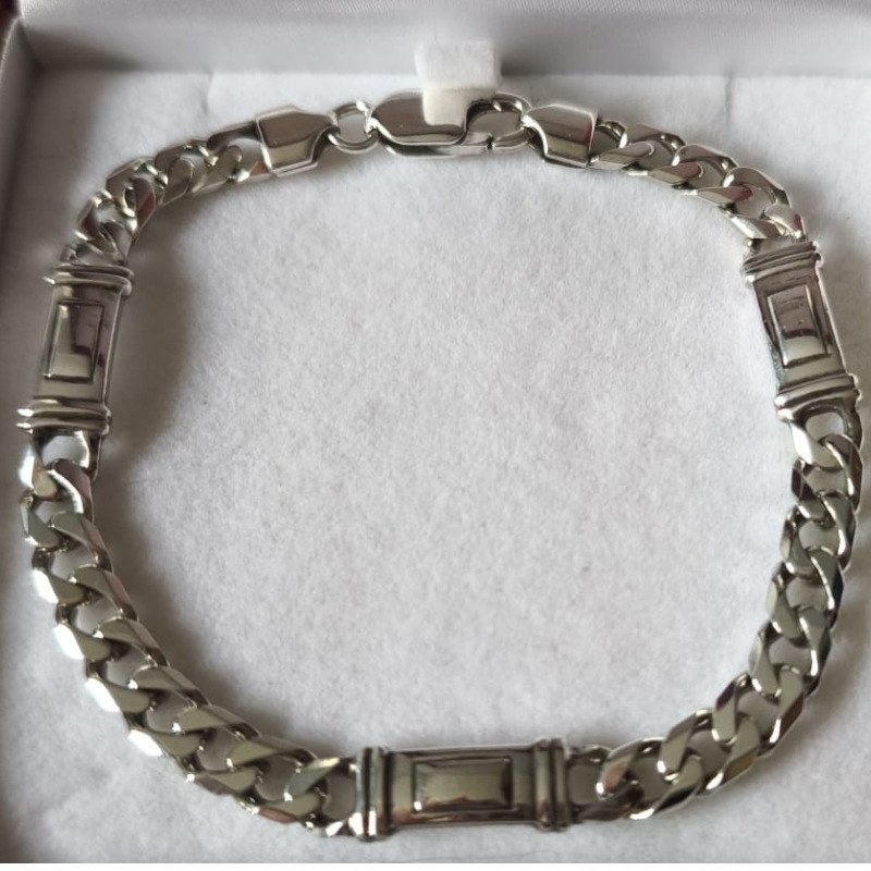 Bracelet gourmette Argent massif 925 de 21 cm unisexe