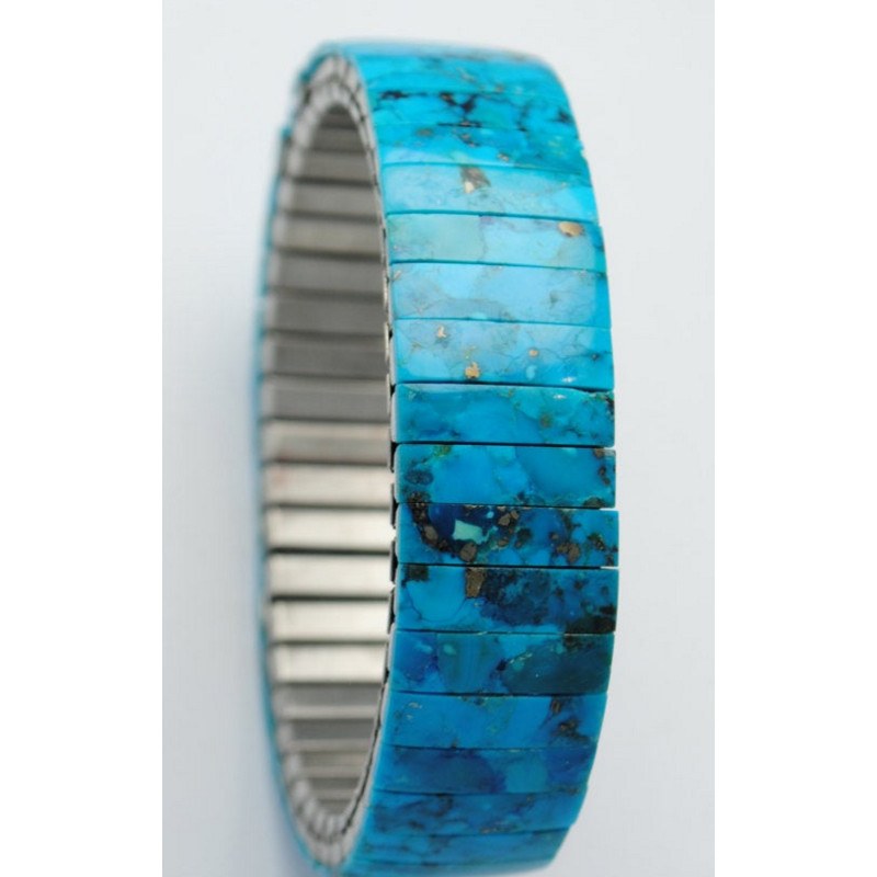 Bracelet en Turquoise véritable naturelle, Taille Unique