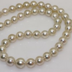 Collier de perles blanches d'Australie blanches ivoire 9,3 à 12 mm 43 cm AAA