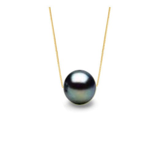 Collier le Black Pearl - Collier avec grandes perles noire en Or 18K