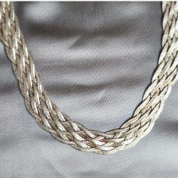 Collier Chaine Argent 925 tressée plate de 41/42 cm, 25 grammes