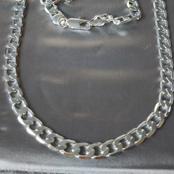 Collier Chaine 60 cm en argent 925 rhodié 28,2 grammes