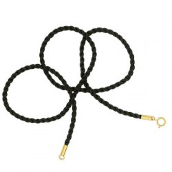 Cordon de soie noir pour pendentif, 42 cm , Or 18k