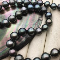 Collier de perles de Tahiti 9 à 11 mm Qualité AA Longueur 43/44 cm