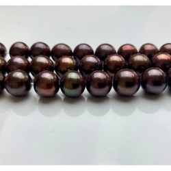 Collier 43 cm de perles de culture d'Eau Douce Chocolat 8,5-9 mm AAA