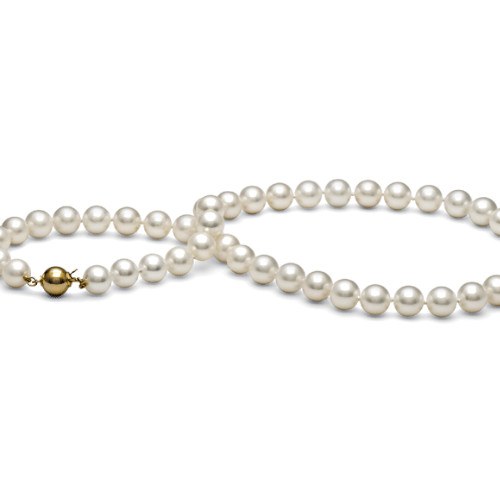 Collier 45 cm de perles de culture d'Eau Douce de 8-9 mm Blanches