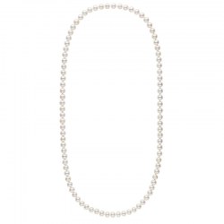 Long collier de perles d'Eau Douce de 9 à 10 mm Blanches 70 cm