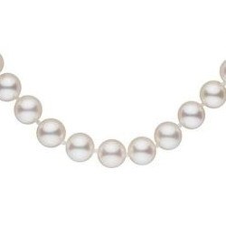 Collier 40 cm de perles de culture d'Eau Douce de 8-9 mm Blanches