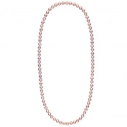 Long collier de perles d'eau douce couleur lavande de 9 à 10 mm 70 cm