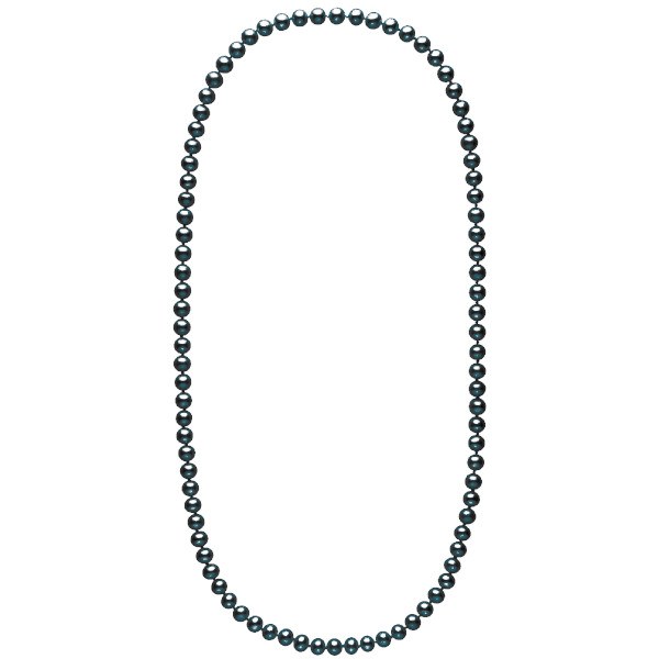 Long collier de perles noires d'eau douce de 8 à 9 mm 70 cm