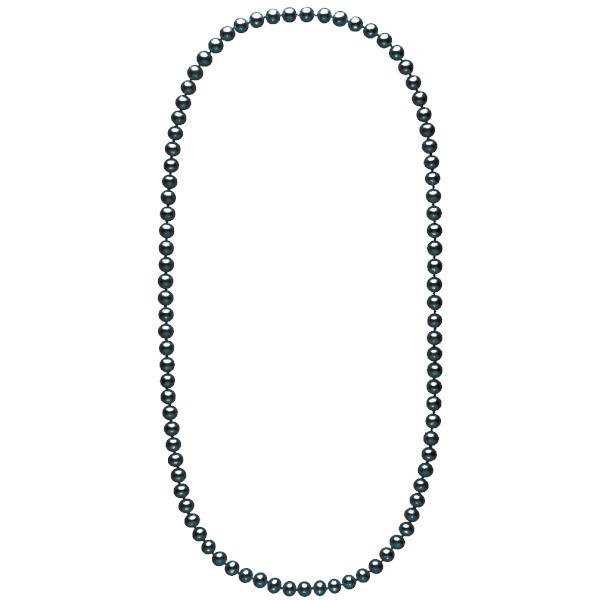 Long collier de perles noires d'eau douce de 8 à 9 mm 70 cm