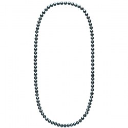 Long collier de perles noires d'eau douce de 8 à 9 mm 70 cm