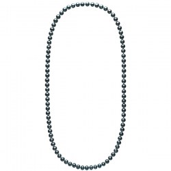 Long collier de perles noires d'eau douce de 8 à 9 mm 70 cm