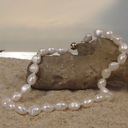 Collier 40 ou 45 cm de perles d'eau douce Blanches Baroque de 10 à 11 mm