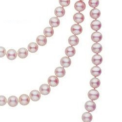 Long Collier de 130 cm perles d'eau douce lavandes 6 à 7 mm DOUCEHADAMA