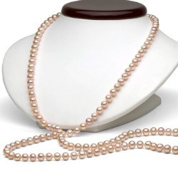 Long Collier de perles d'eau douce 90 cm 6 à 7 mm Pêche DOUCEHADAMA