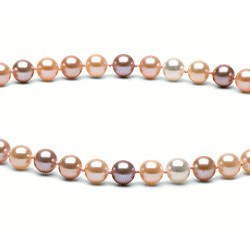 Collier 40 cm de perles d'Eau Douce de 6 à 7 mm Multicolore DOUCEHADAMA