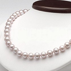 Collier 45 cm de perles d'Eau Douce de 7 à 8 mm Lavande DOUCEHADAMA