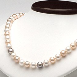 Collier 45 cm de perles d'Eau Douce de 7 à 8 mm Multicolore DOUCEHADAMA