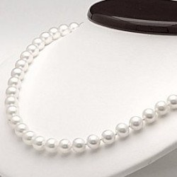 Collier 45 cm de perles d'Eau Douce de 8 à 9 mm Blanches DOUCEHADAMA