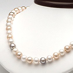 Collier 45 cm de perles d'Eau Douce de 8 à 9 mm Multicolores DOUCEHADAMA