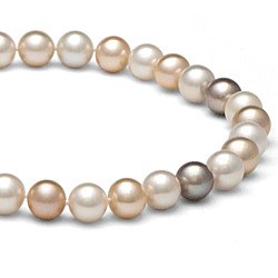Collier 40 cm de perles d'Eau Douce de 8 à 9 mm Multicolores DOUCEHADAMA