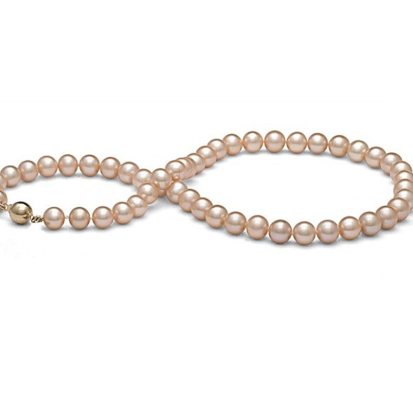 Collier 45 cm de perles d'Eau Douce de 9 à 9,5 mm Pêches DOUCEHADAMA