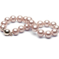 Bracelet or 18k perles d'eau douce Lavandes 8,5 à 8,8 mm DOUCEHADAMA