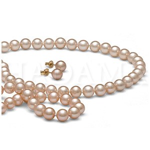 Parure perles d'Eau Douce Pêche 7-8 mm 45/18 cm DOUCEHADAMA