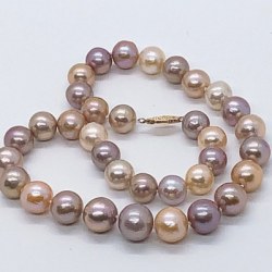 Collier de grandes perles EDISON d'Eau Douce multicolores