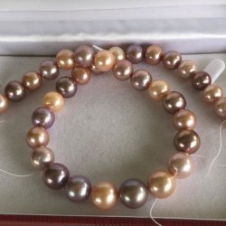 Collier 42/43 cm de perles EDISON d'Eau Douce de 9,5 à 13,5 mm AA+