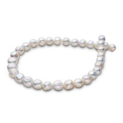 Collier 45 cm de grandes perles d'eau douce Ripple Blanches Baroque de 13 à 15 mm