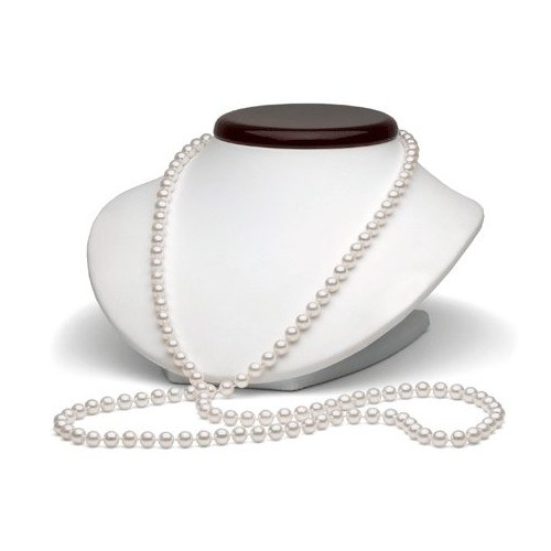 Collier 114 cm de perles Akoya 6,0 à 6,5 mm blanches