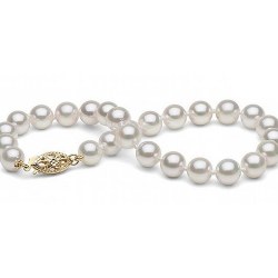 Bracelet 18 cm de perles Akoya 6,0 à 6,5 mm blanches AAA
