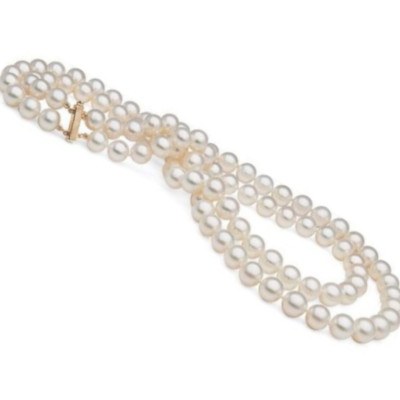 Collier double rang 43/45 cm de perles Akoya 8 à 8,5 mm