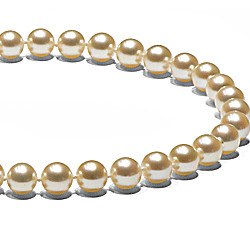 Collier 45 cm de perles Akoya Champagne de 6 à 7 mm AAA