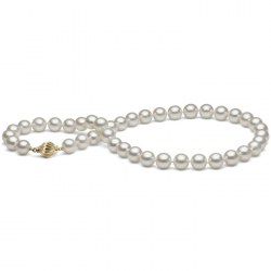 Collier 40 cm de Perles d' Akoya 8-8,5 mm blanches AAA