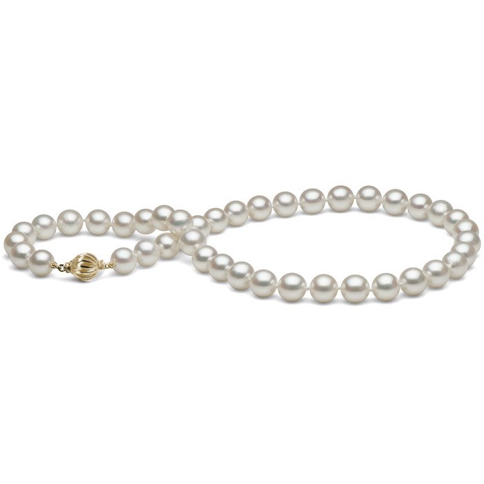 Collier 43 cm de perles d'Akoya 8 à 8,5 mm blanches