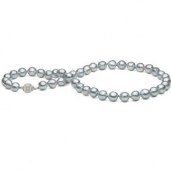 Collier de perles baroques d'Akoya Bleues 8.5-9 mm