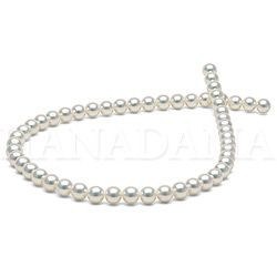 Collier de perles de culture d'Akoya naturellement blanche HANADAMA 7,5 à 8,0 mm