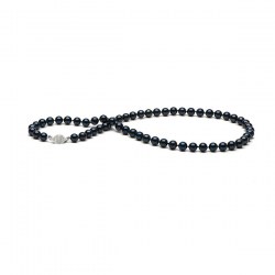 Collier de perles d'Akoya noires sur or gris 5,5-6 mm AA+