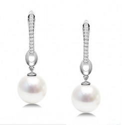 Boucles d'Oreilles Argent Perles Eau Douce AAA