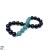 Bracelet de perles d'Eau Douce noires et Turquoise du Perou