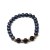 Bracelet de perles d'Eau Douce noires et Pierres semi precieuses Grenat rouge naturel