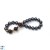 Bracelet de perles d'Eau Douce noires et Pierres semi precieuses Grenat rouge naturel