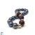 Bracelet de perles d'Eau Douce noires et Pierres semi precieuses Grenat rouge naturel